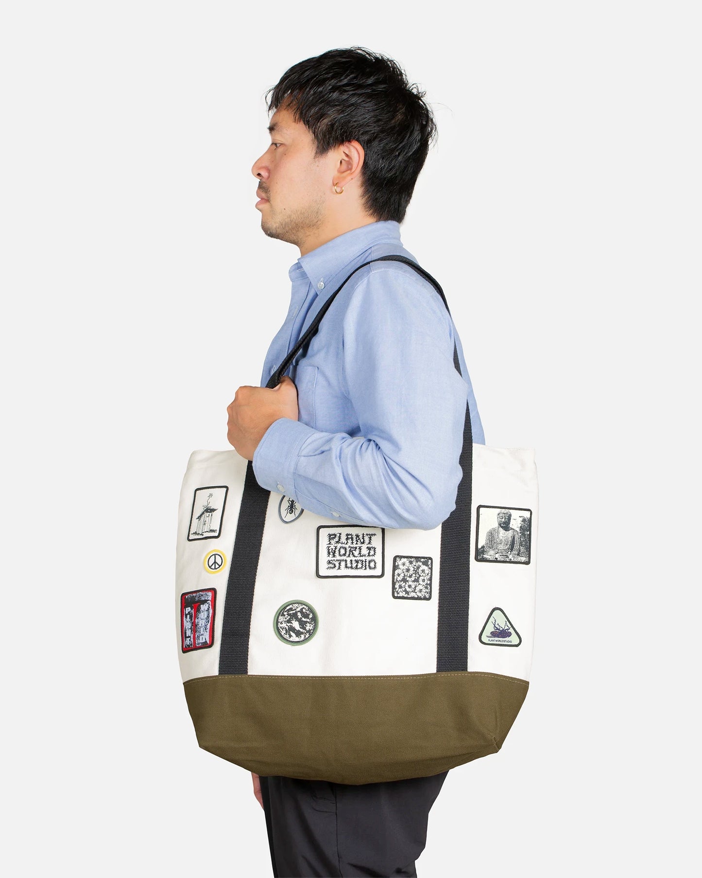 PATCHED CARRY TOTE - CREAM