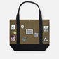 PATCHED CARRY TOTE - OLIVE BROWN
