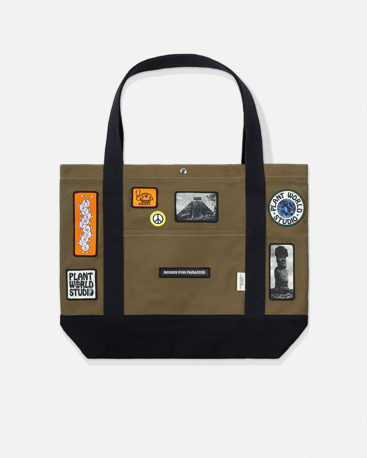 PATCHED CARRY TOTE - OLIVE BROWN
